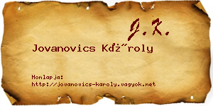 Jovanovics Károly névjegykártya